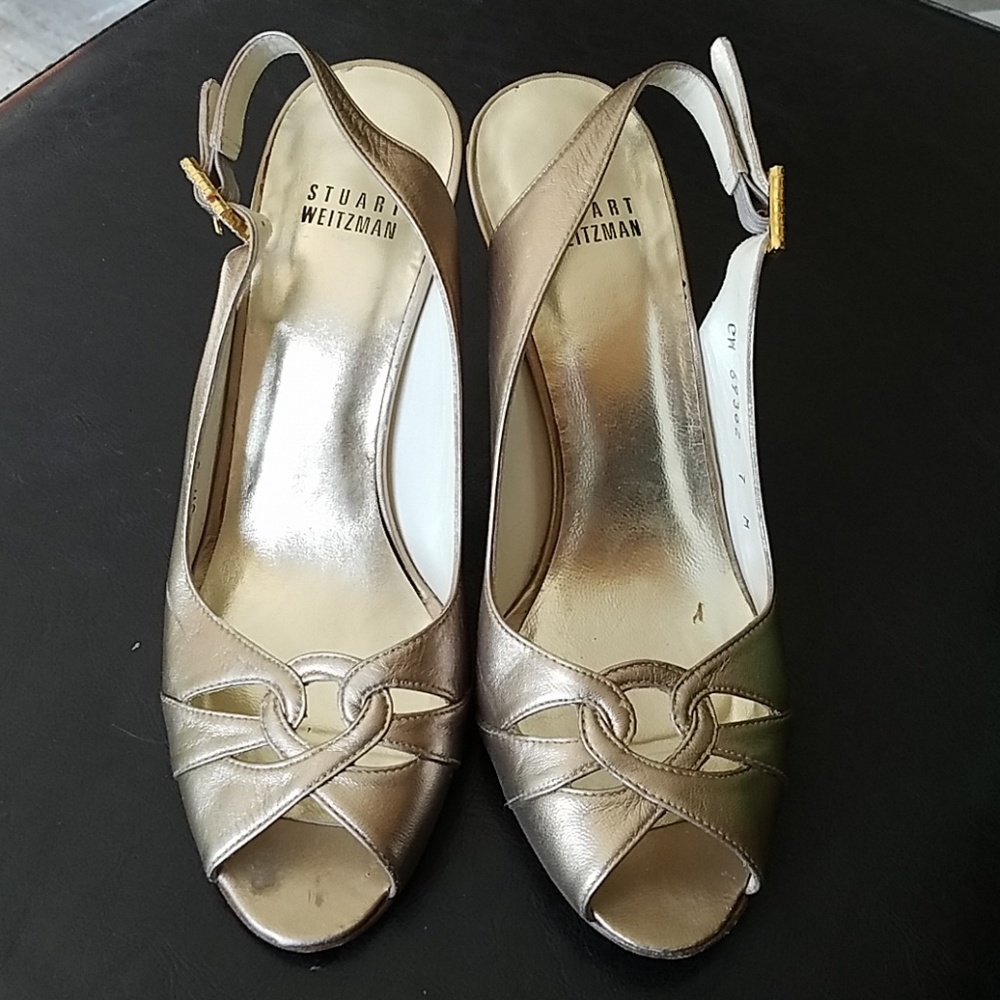 Stuart Weitzman peep toe slingbacks